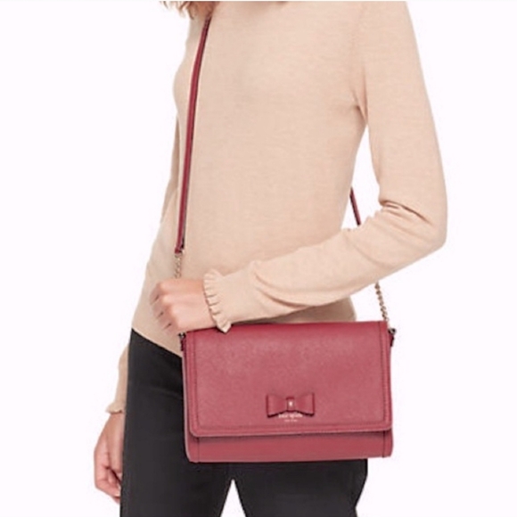 NWT Kate Spade Alek Merlot Crossbody with Bow - Picture 8 of 8